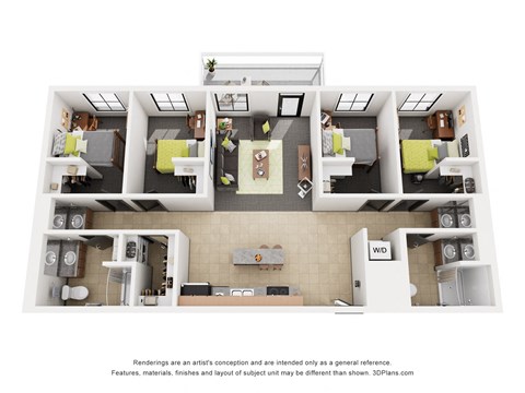 4Bed 2 Bath_B at Parkhaus Apartments,Nebraska